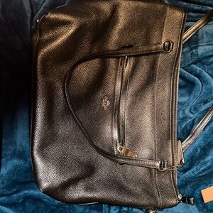 Coach silver metallic carry all purse